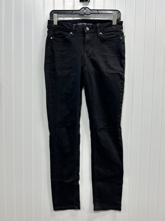 Jeans Skinny By Calvin Klein In Black Denim, Size:6