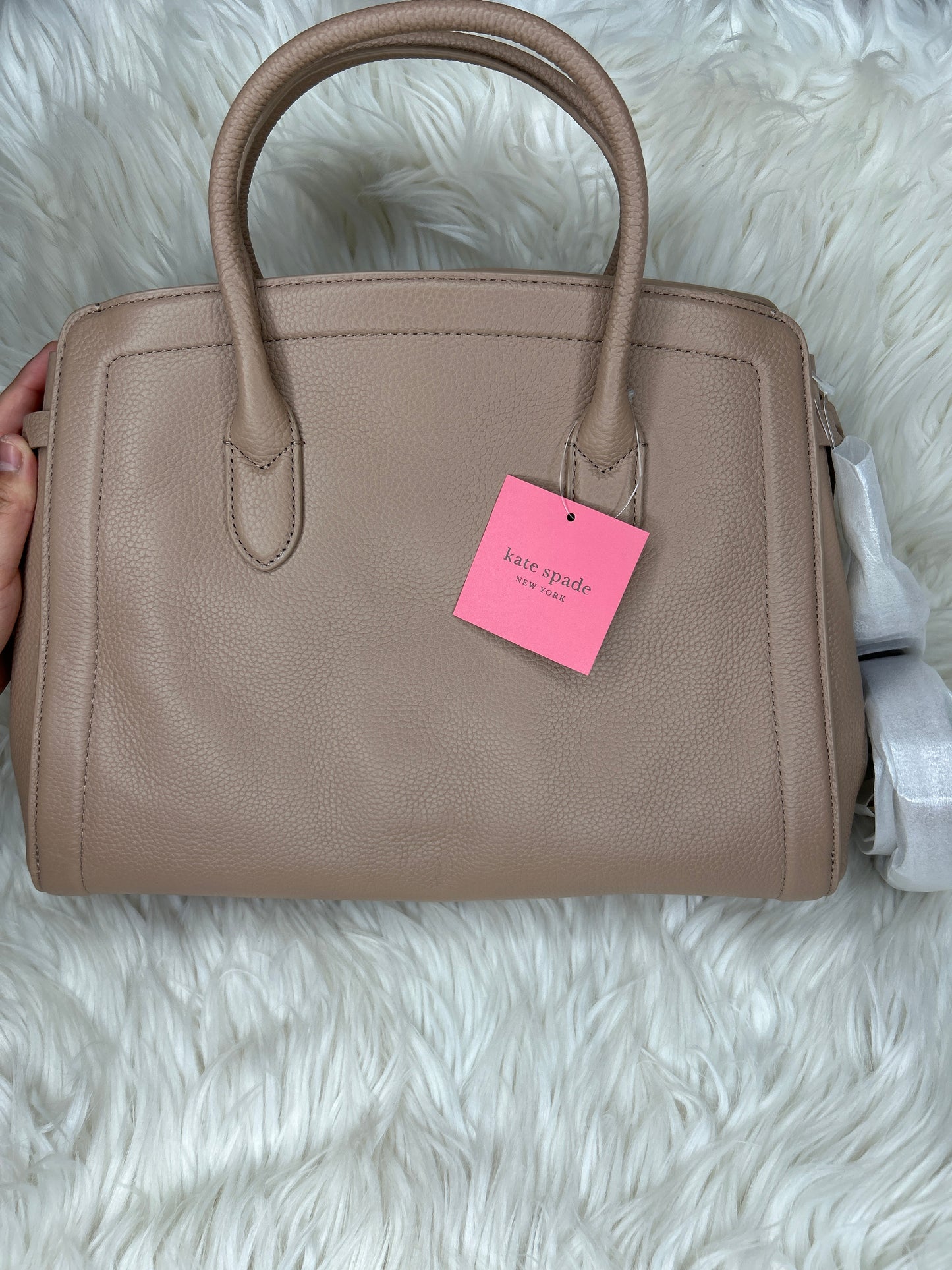 Handbag Designer By Kate Spade In Tan, Size:Large