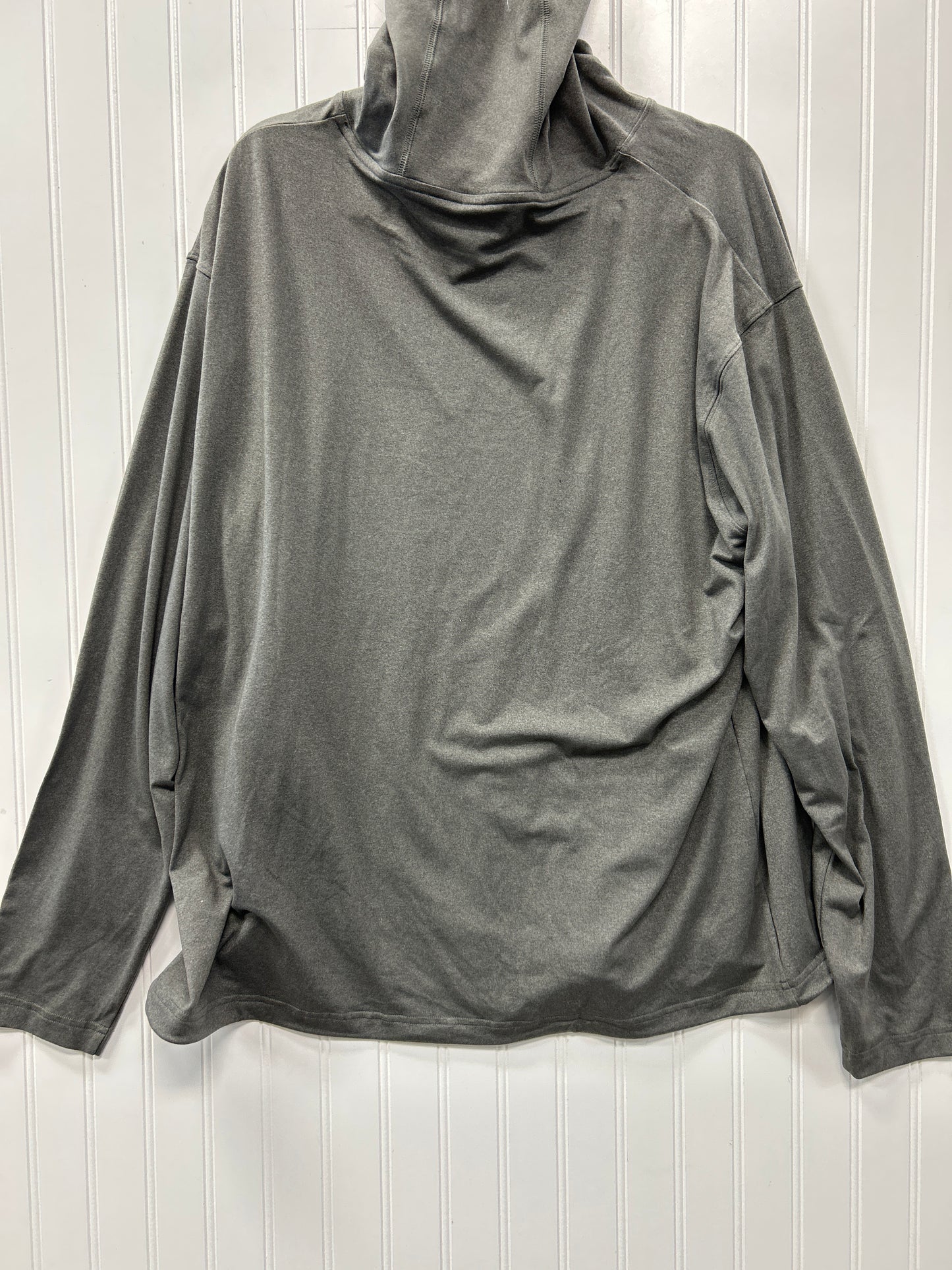 Athletic Top Ls Hoodie By Mono B In Grey, Size:1X