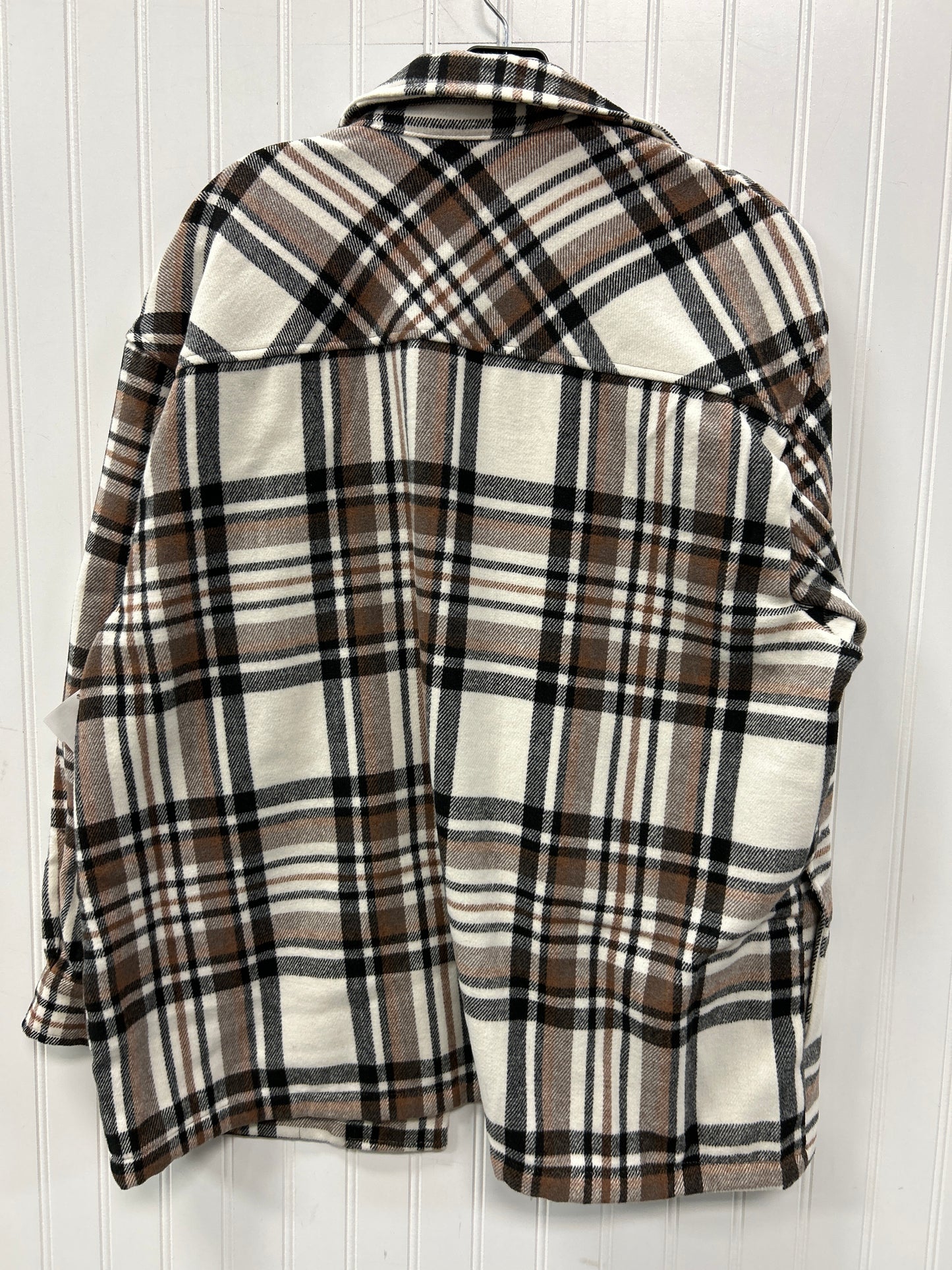 Jacket Fleece By Hfx In Brown & Cream, Size:S