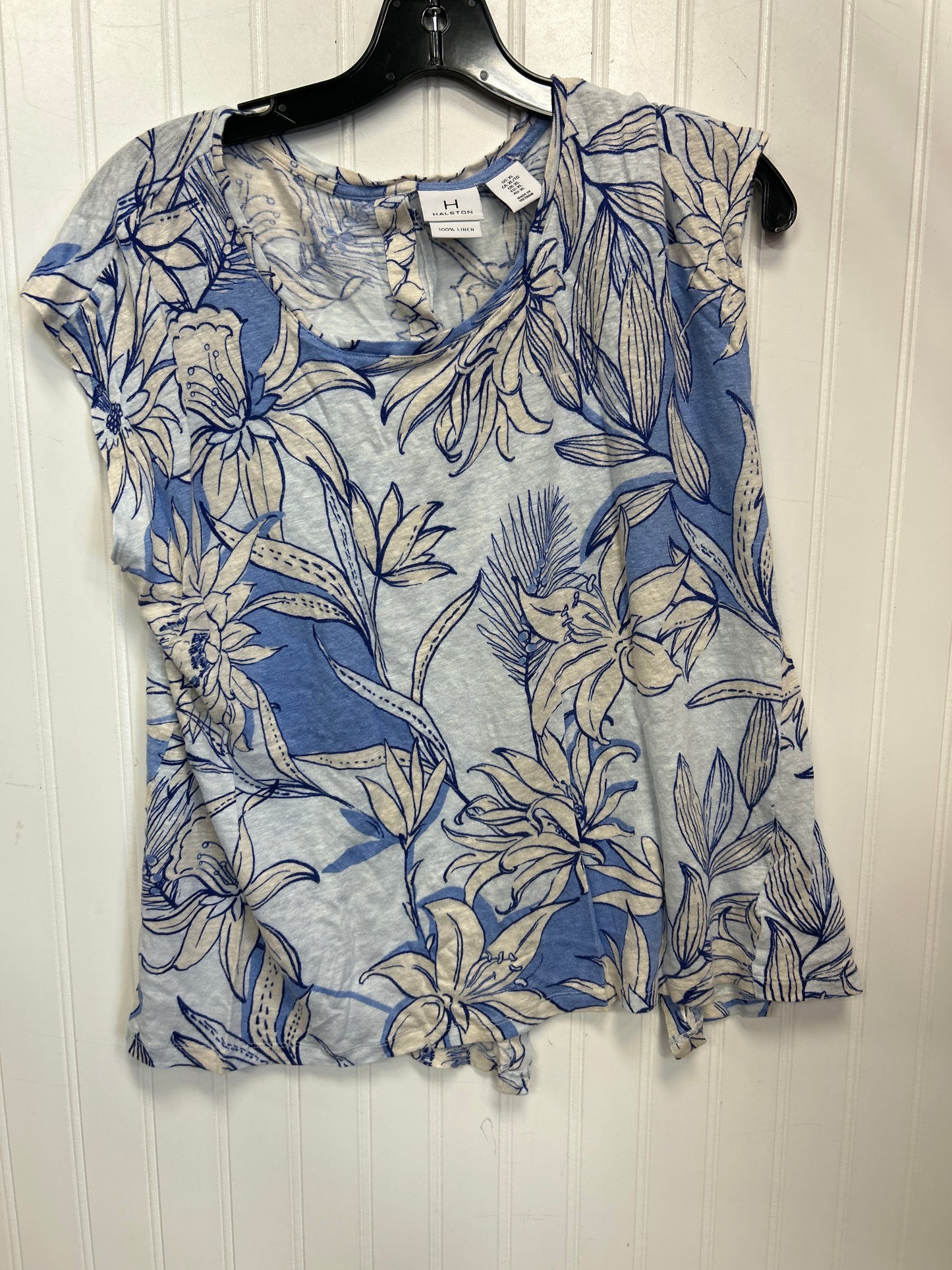 Top Sleeveless By Halston In Blue, Size:Xl