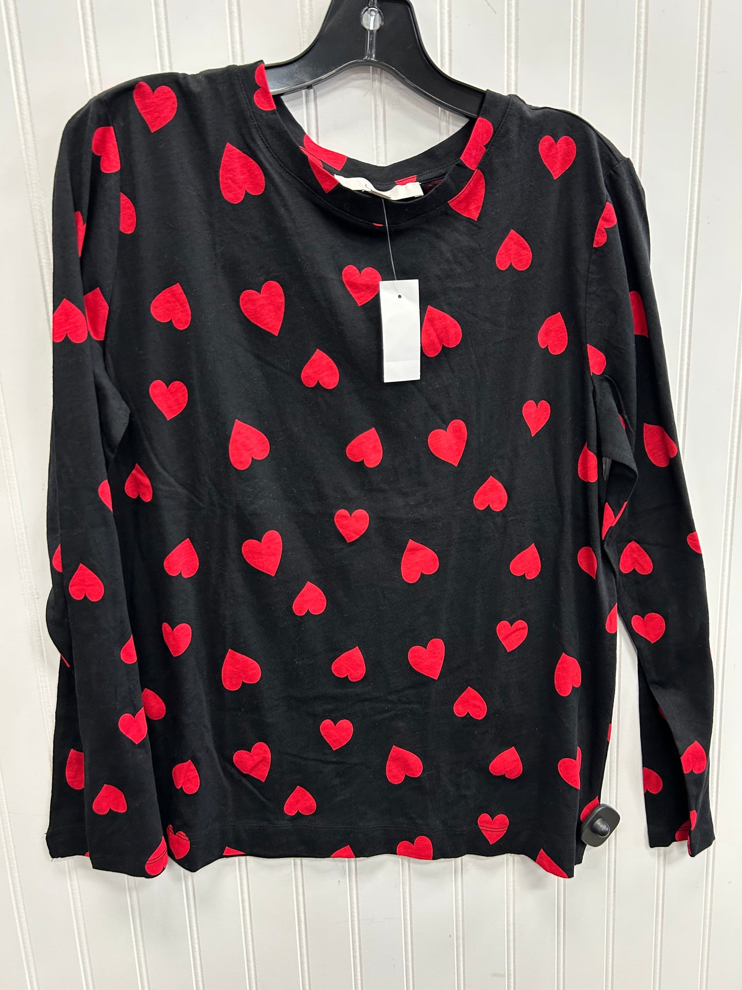 Top Ls By Loft In Black & Red, Size:L