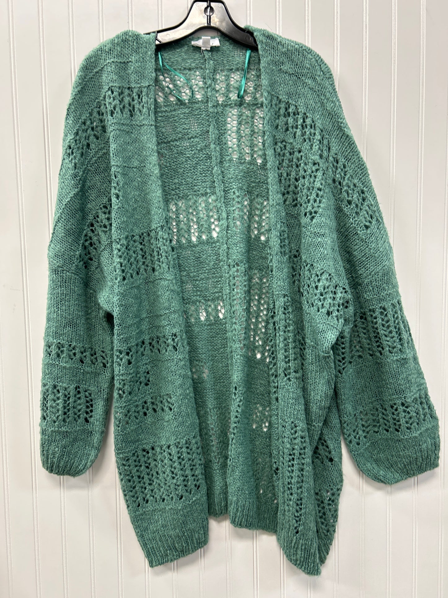 Sweater Cardigan By Bucketlist In Teal, Size:M