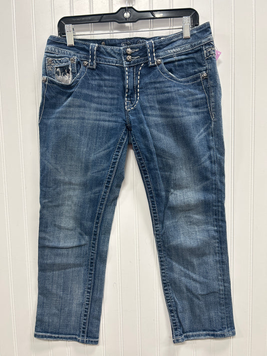 Capris By Miss Me In Blue Denim, Size:10