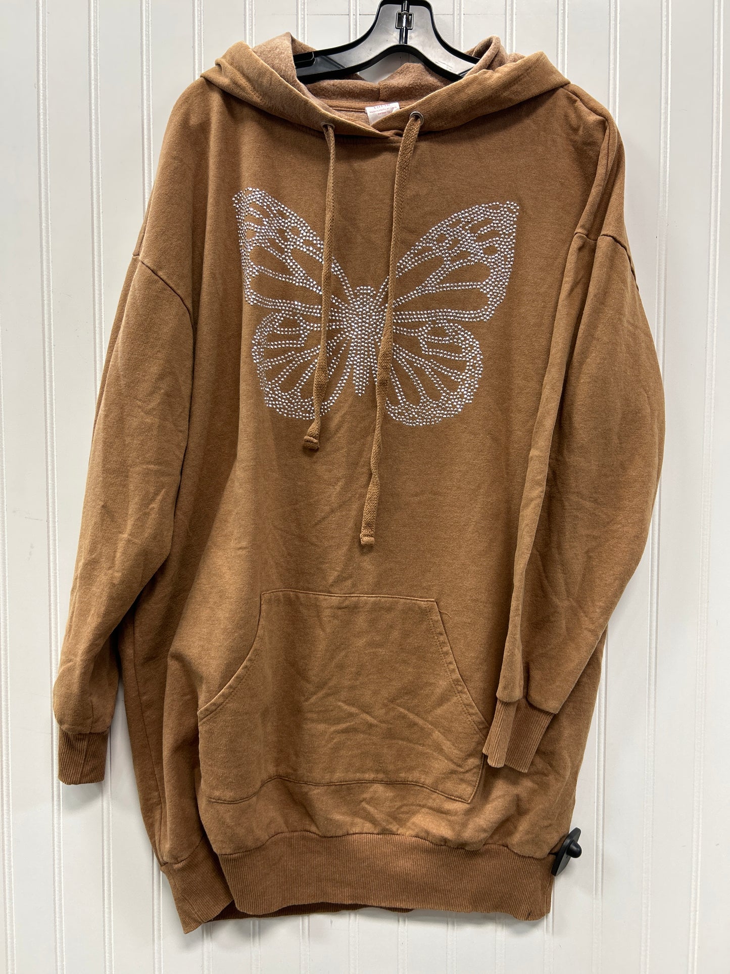 Sweatshirt Hoodie By No Boundaries In Tan, Size:L
