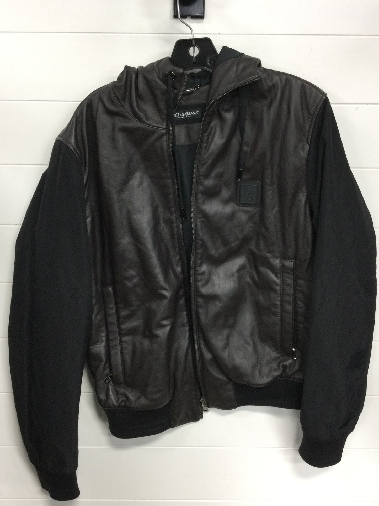 Jacket Luxury Designer By Dolce And Gabbana In Black & Brown, Size:M