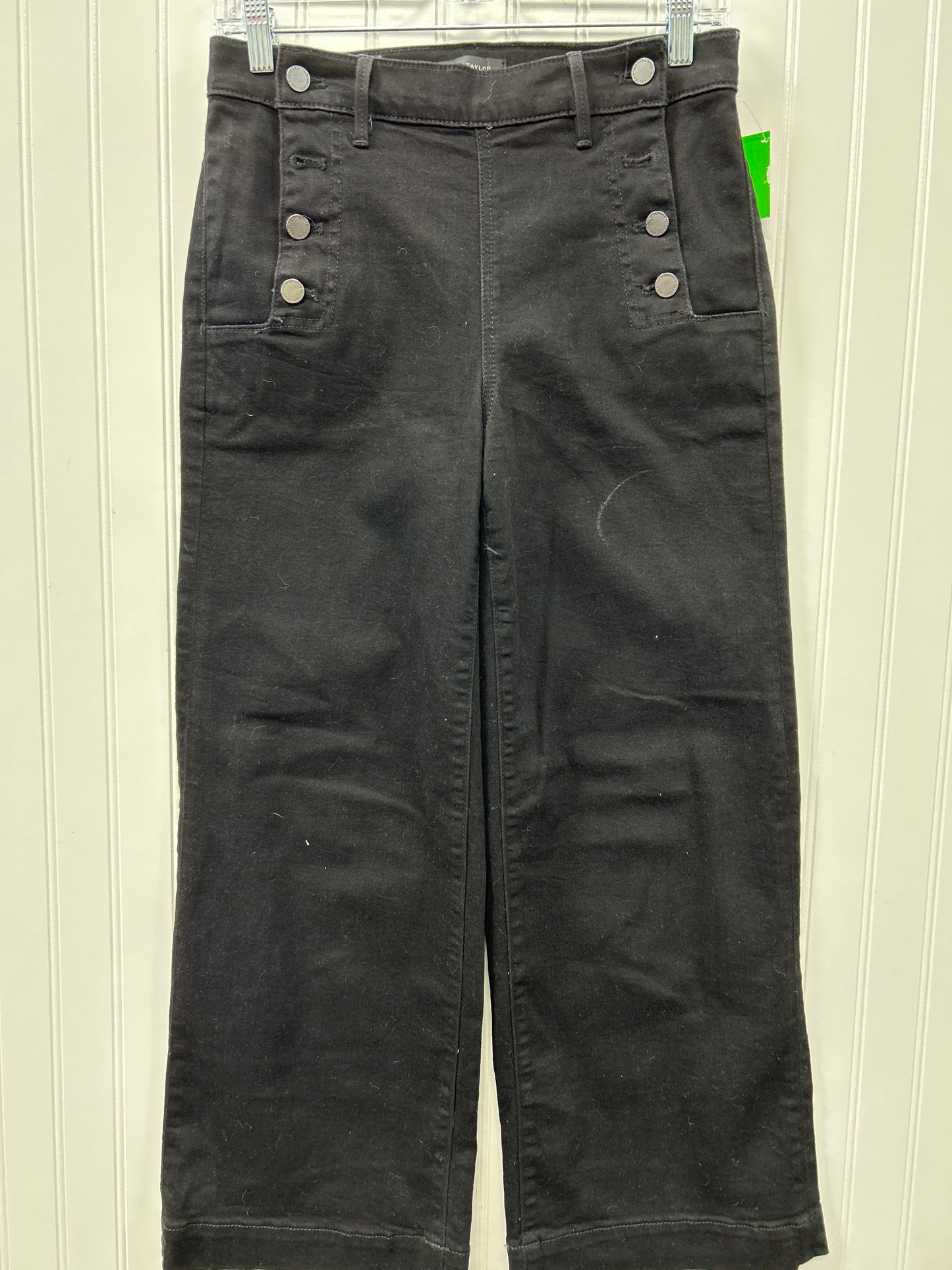 Jeans Wide Leg By Ann Taylor In Black, Size:4