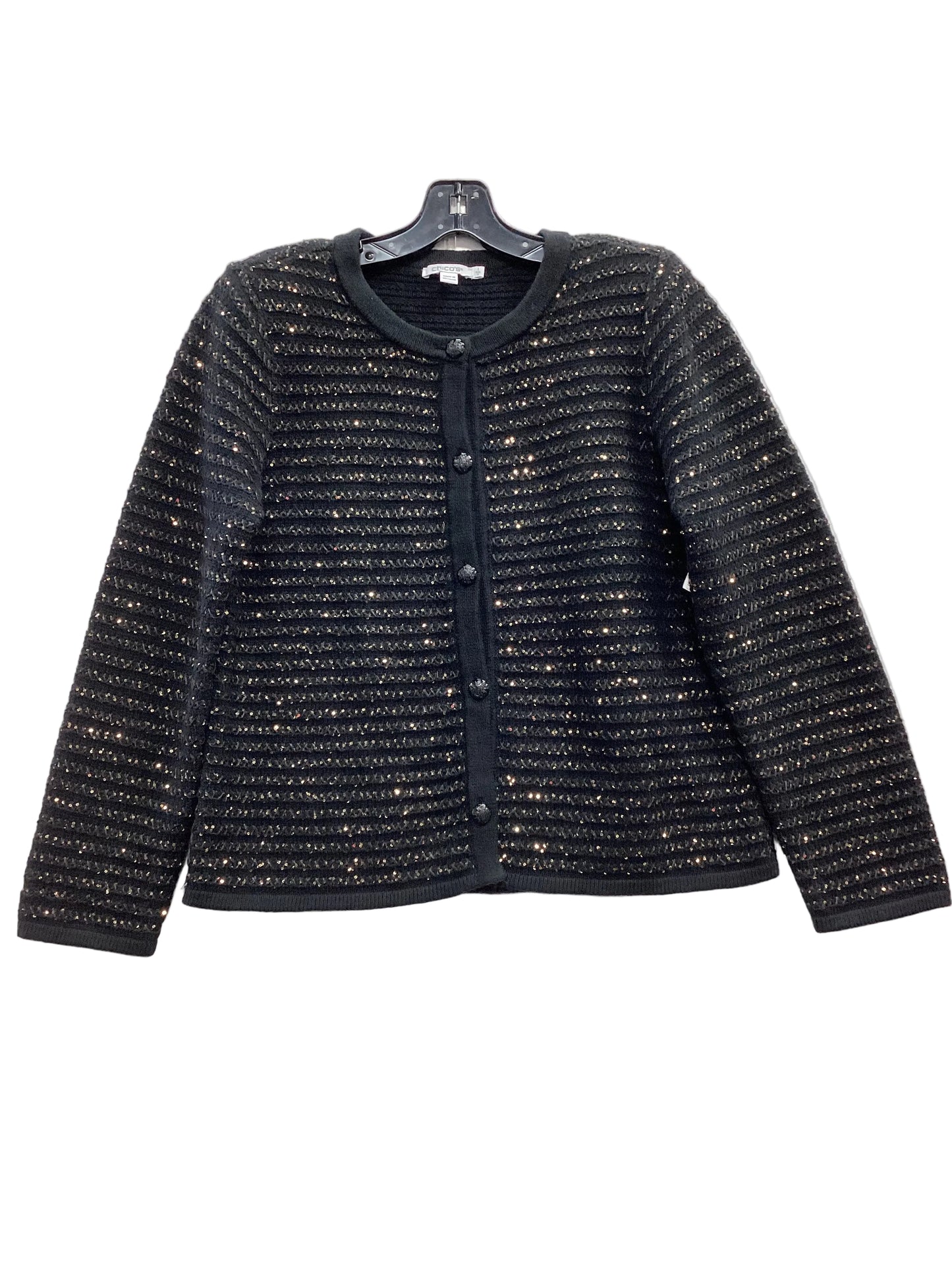 Sweater Cardigan By Chicos In Black, Size:M