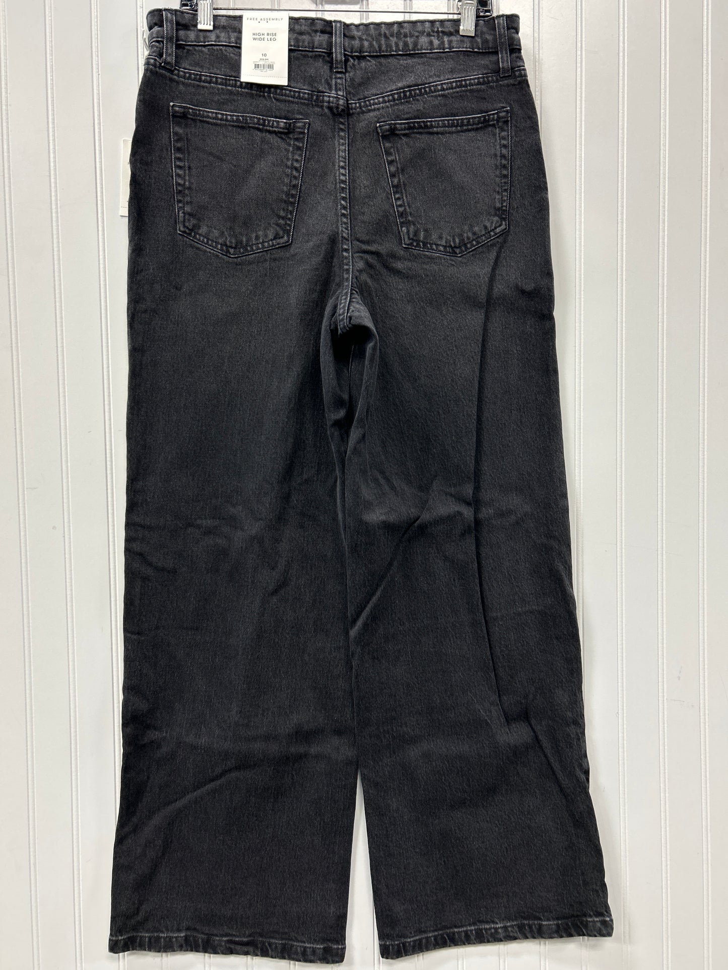 Jeans Wide Leg By Free Assembly In Black Denim, Size:10