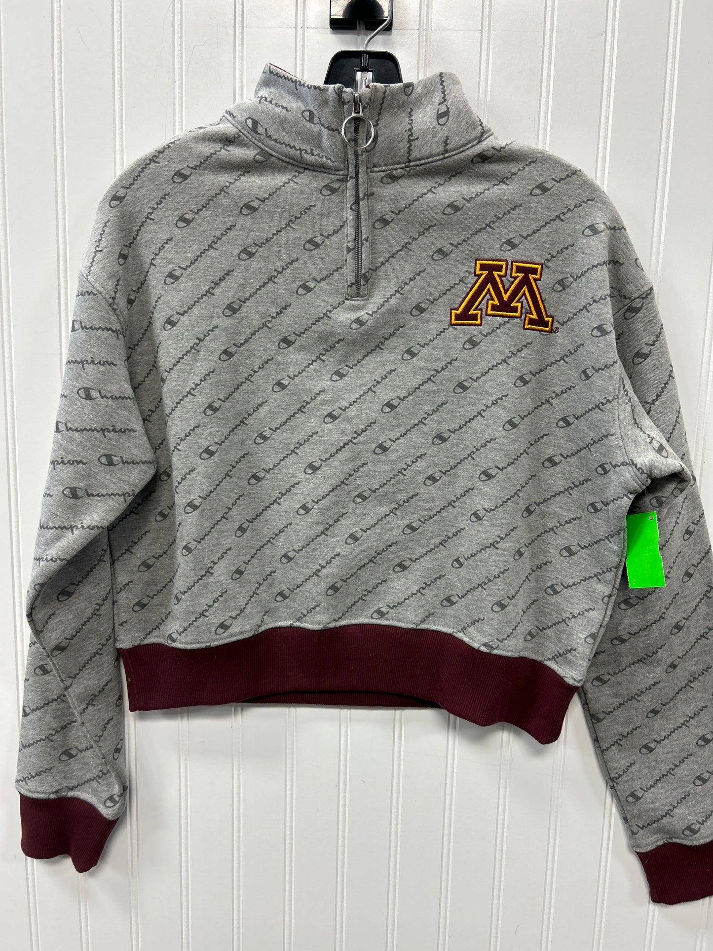 Athletic Top Ls Crewneck By Champion In Grey, Size:S
