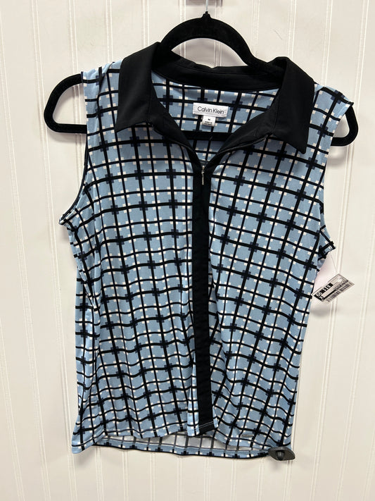 Top Sleeveless By Calvin Klein In Blue, Size:M
