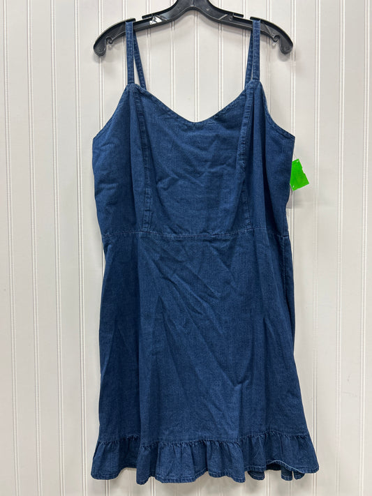 Dress Casual Midi By Old Navy In Blue Denim, Size:Xl