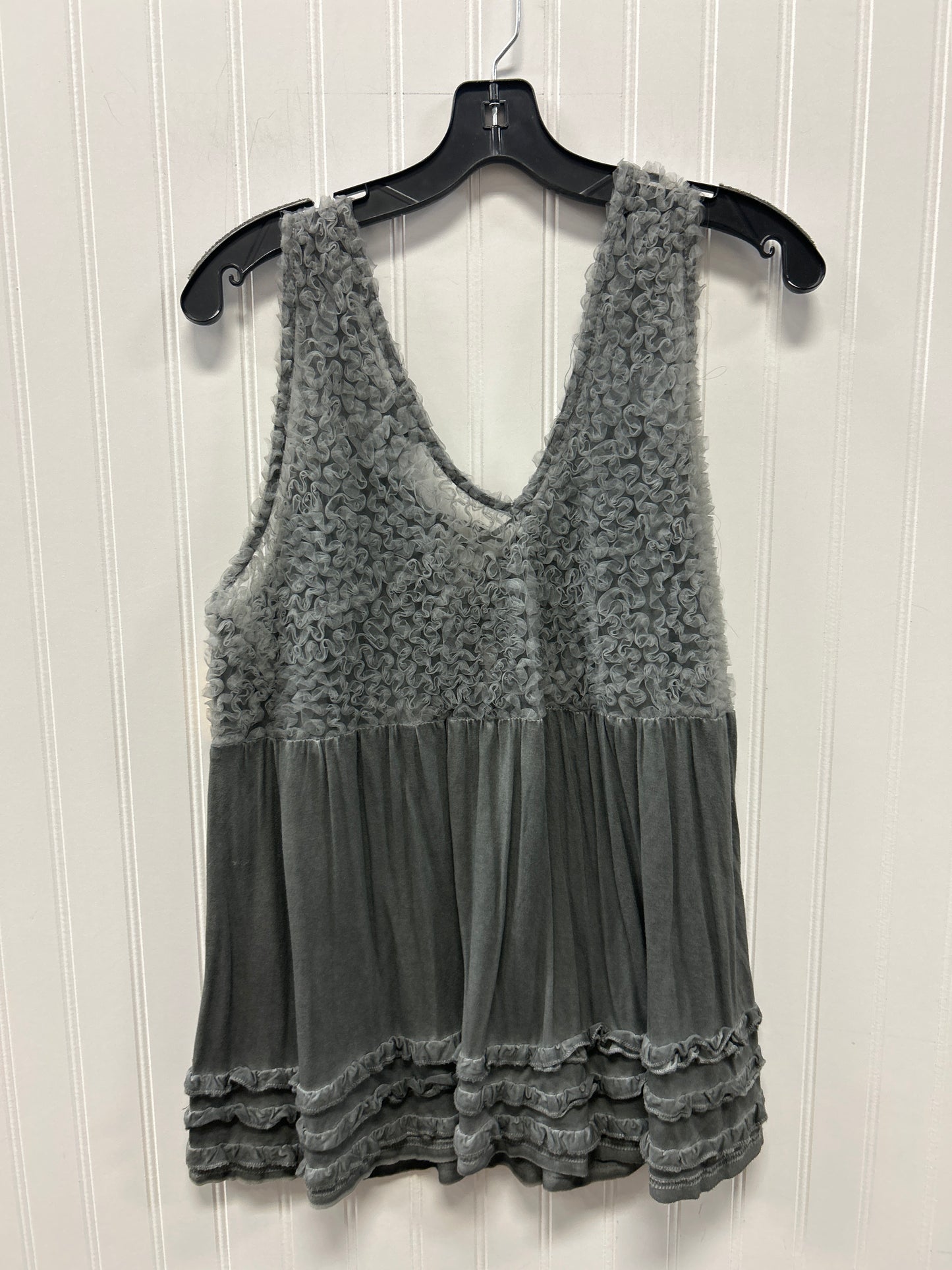 Blouse Sleeveless By Pol In Grey, Size:L
