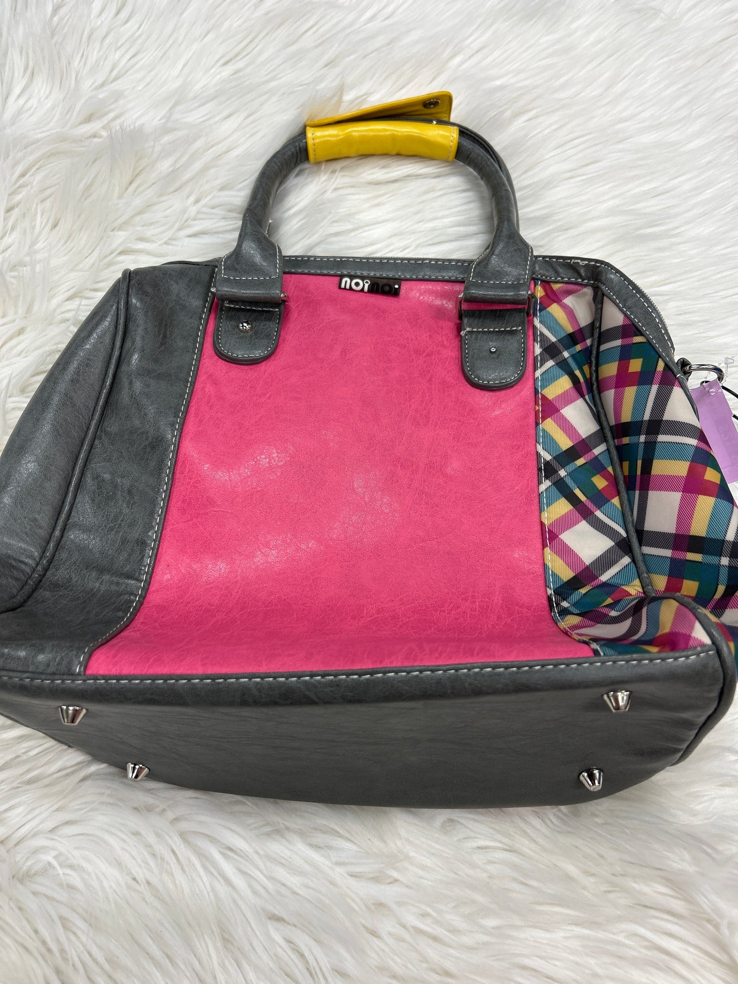 Handbag By Cmc In Grey & Pink, Size:Large