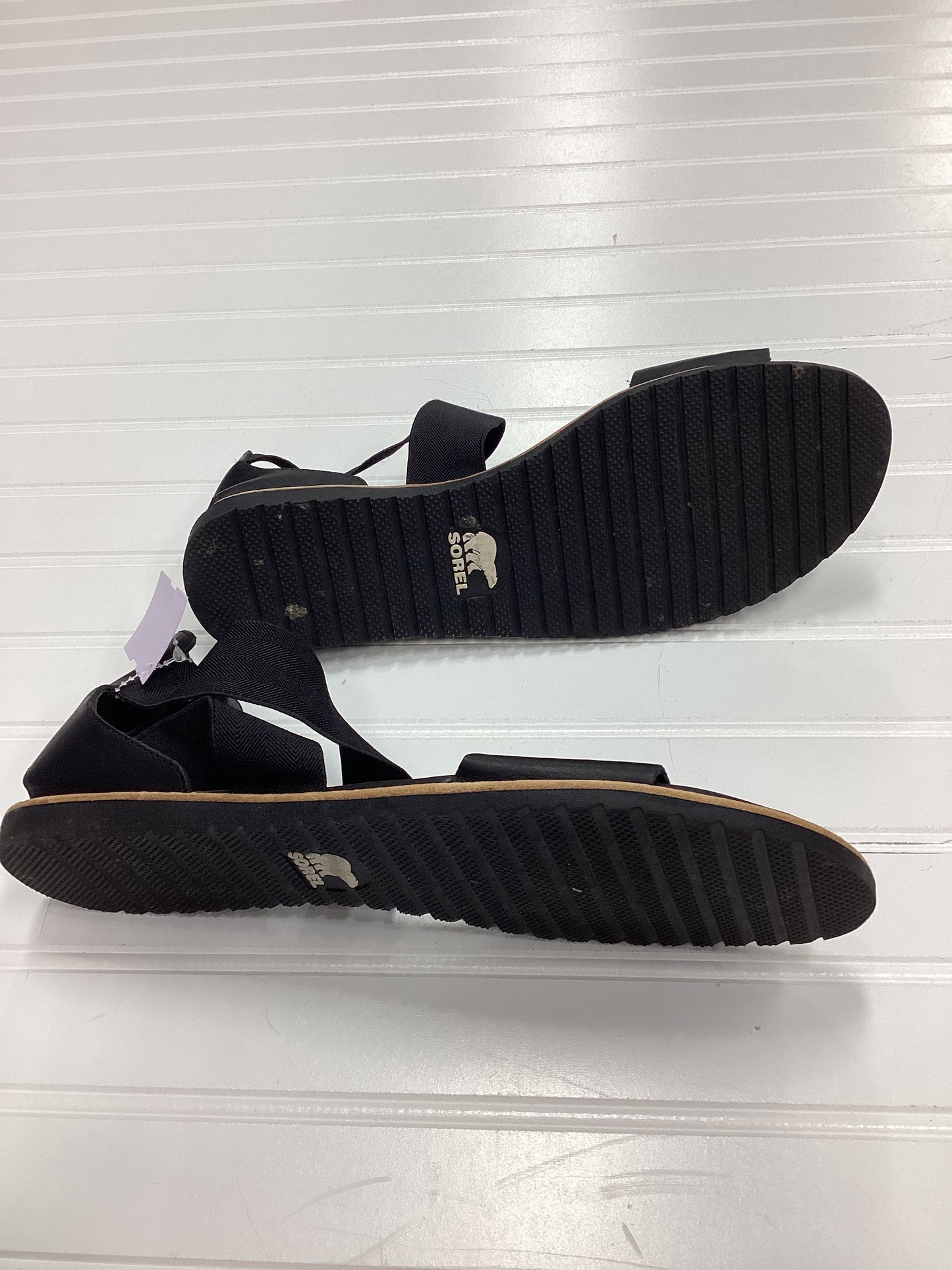 Sandals Flats By Sorel In Black, Size:12