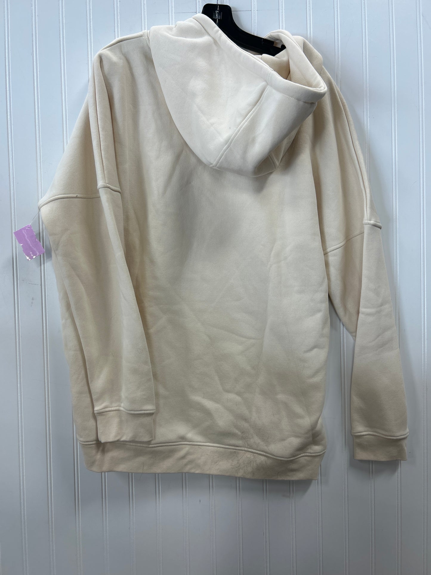 Athletic Sweatshirt Hoodie By Mono B In Cream, Size:1X