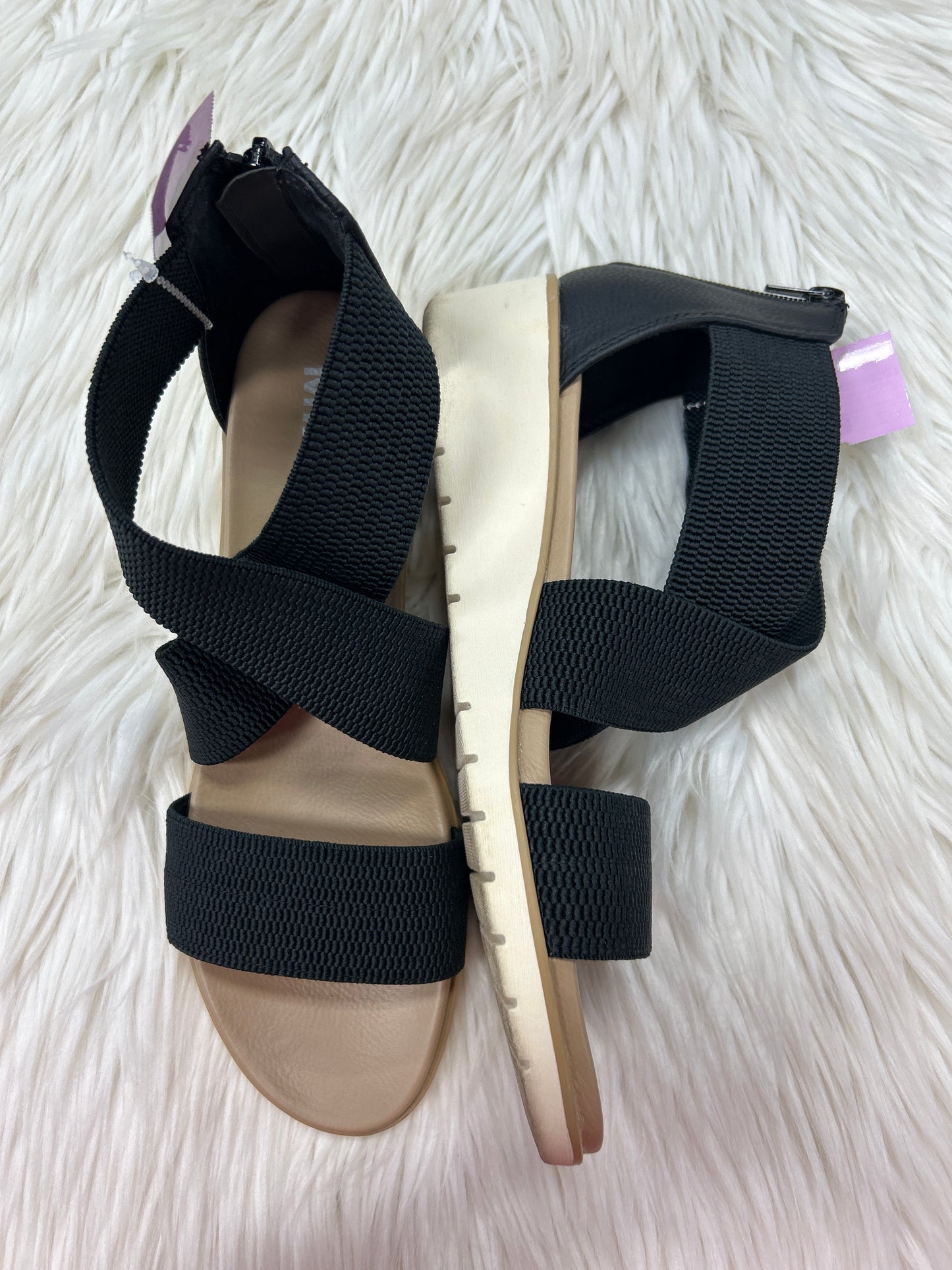 Sandals Heels Block By Mia In Black & Cream, Size:11