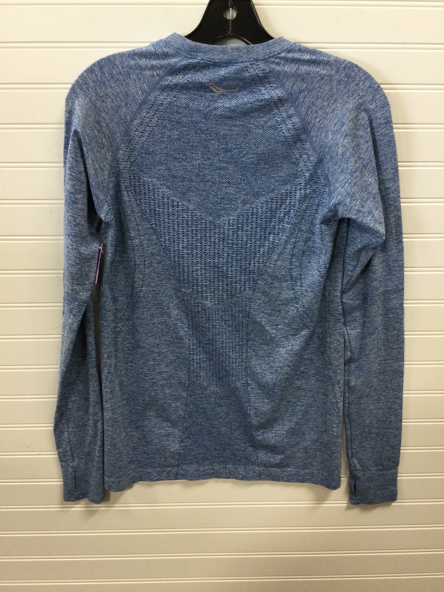 Athletic Top Ls Collar By Saucony In Blue, Size:M