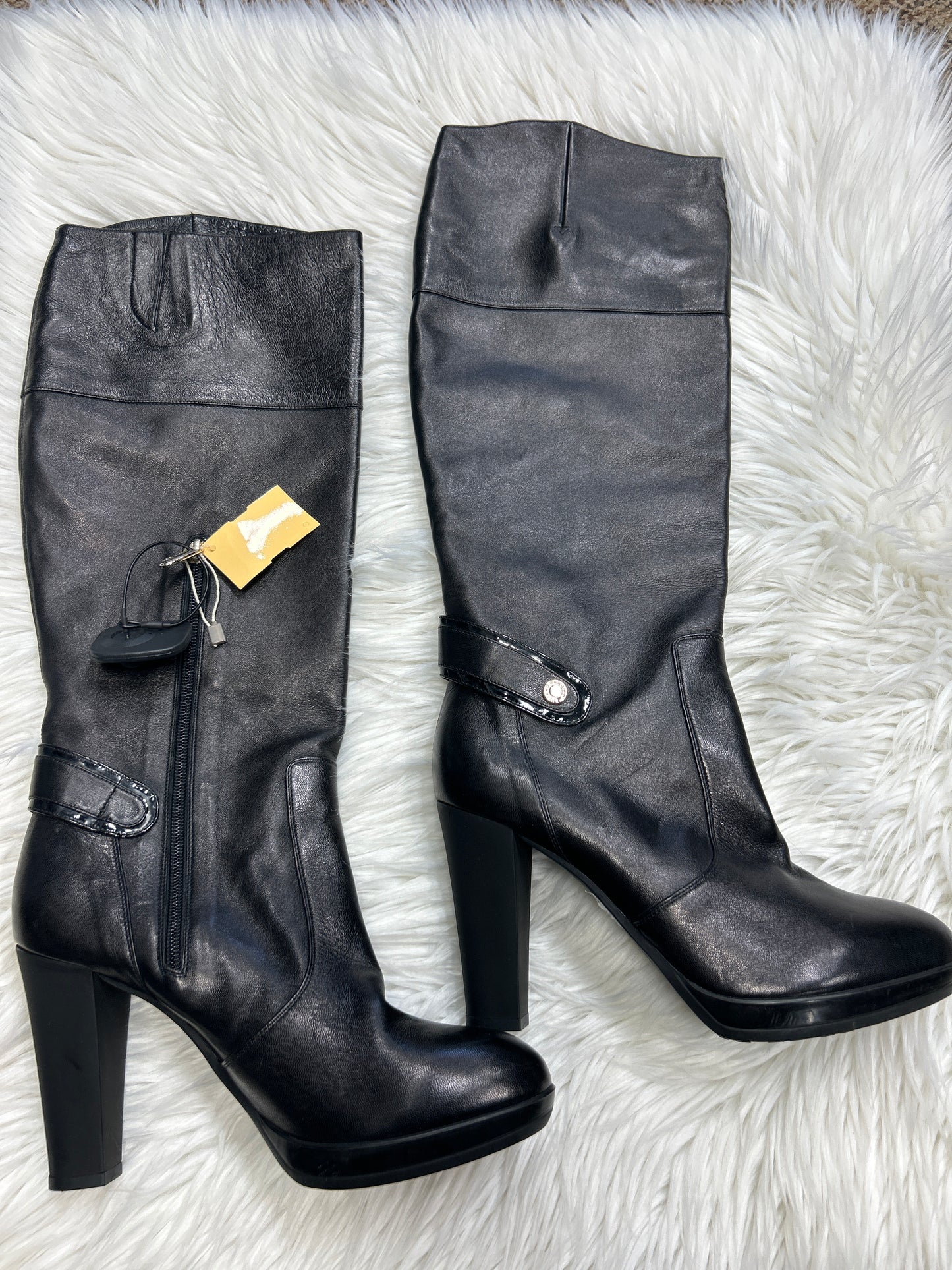 Boots Mid-Calf Heels By Cmb In Black, Size:10