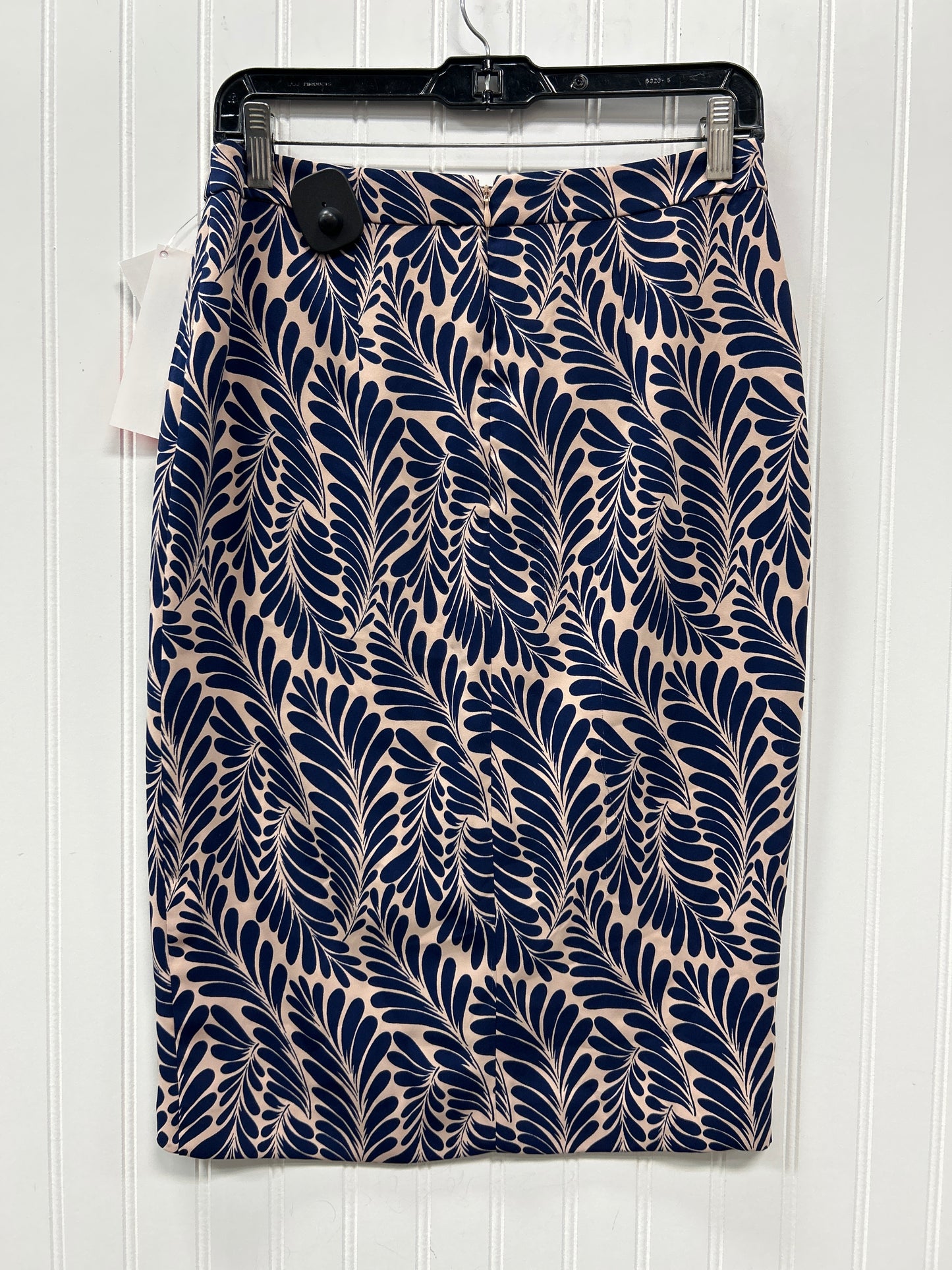 Skirt Midi By Ann Taylor In Blue & Cream, Size:4
