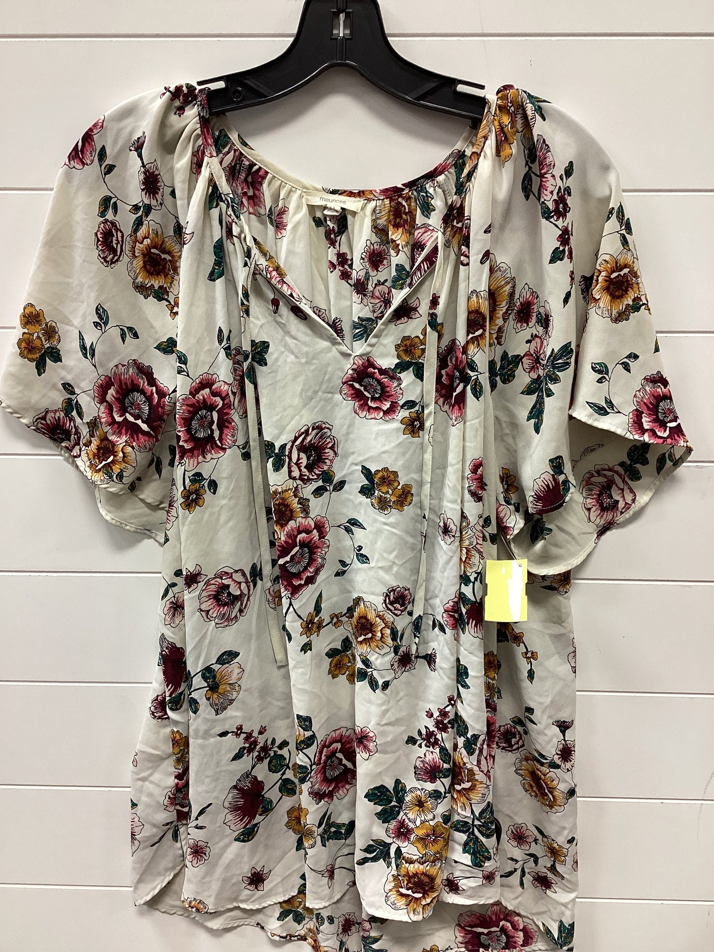 Top Ss By Maurices In Floral Print, Size:3X