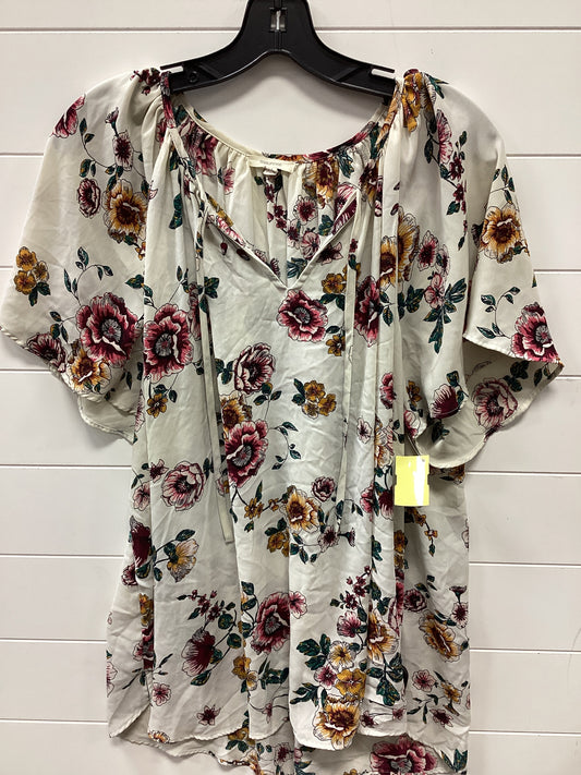 Top Ss By Maurices In Floral Print, Size:3X