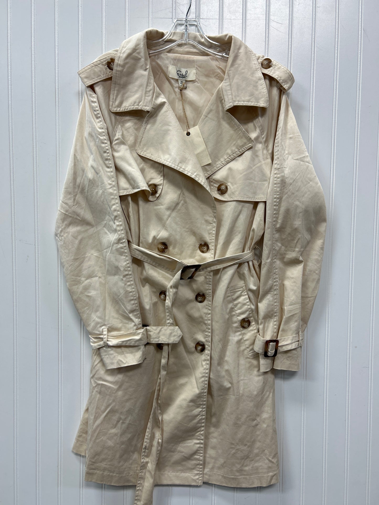Coat Trench Coat By Easel In Tan, Size:M
