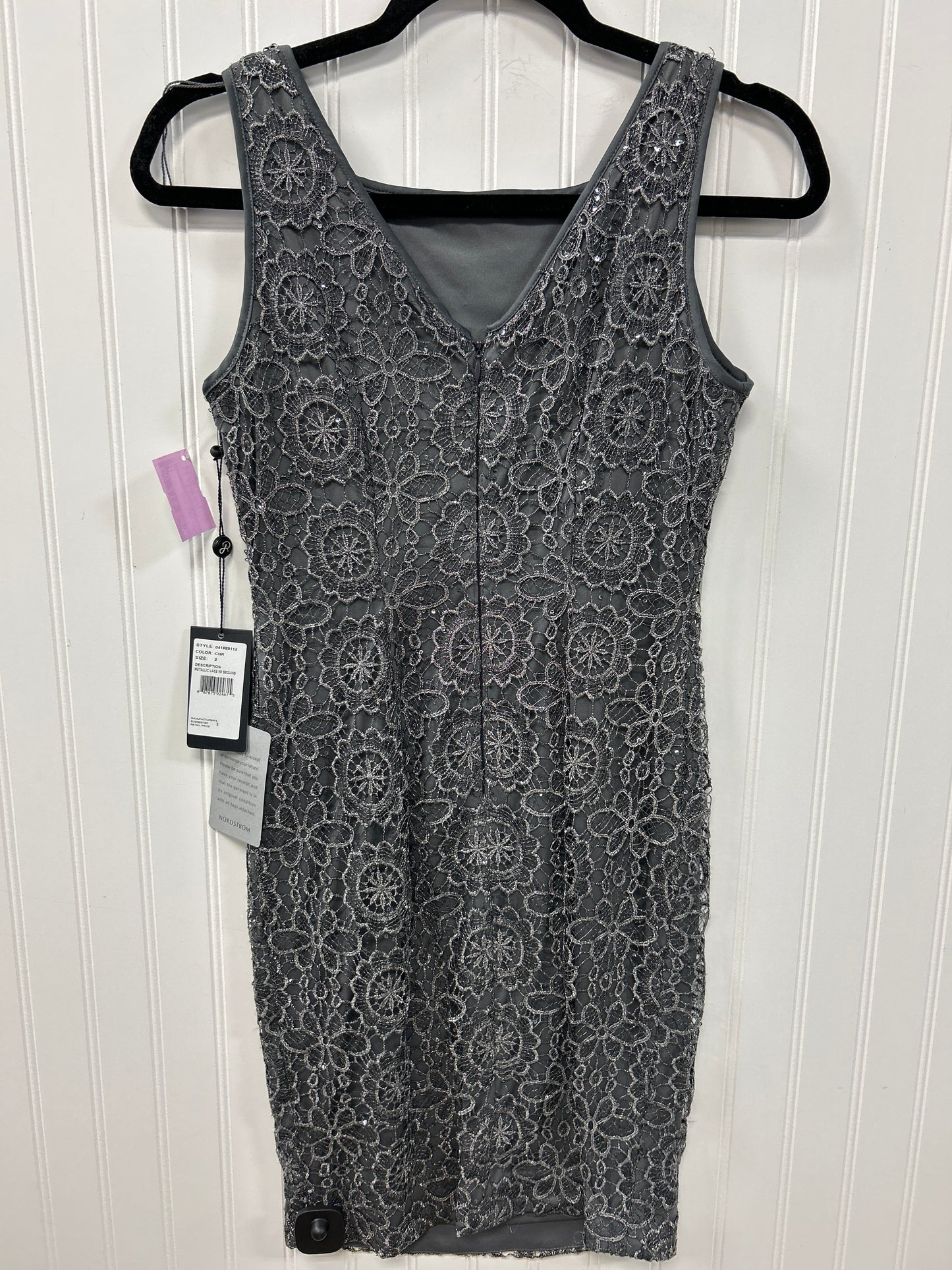 Dress Party Short By Adrianna Papell In Grey, Size:2P