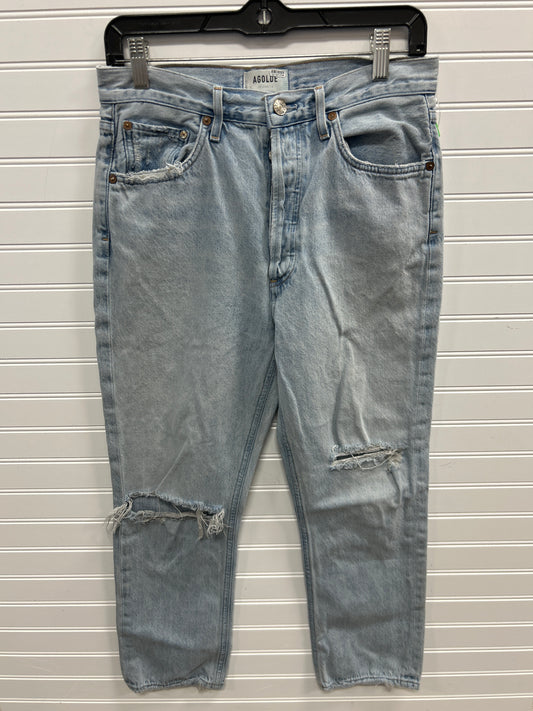 Jeans Straight By Agolde In Blue Denim, Size:6