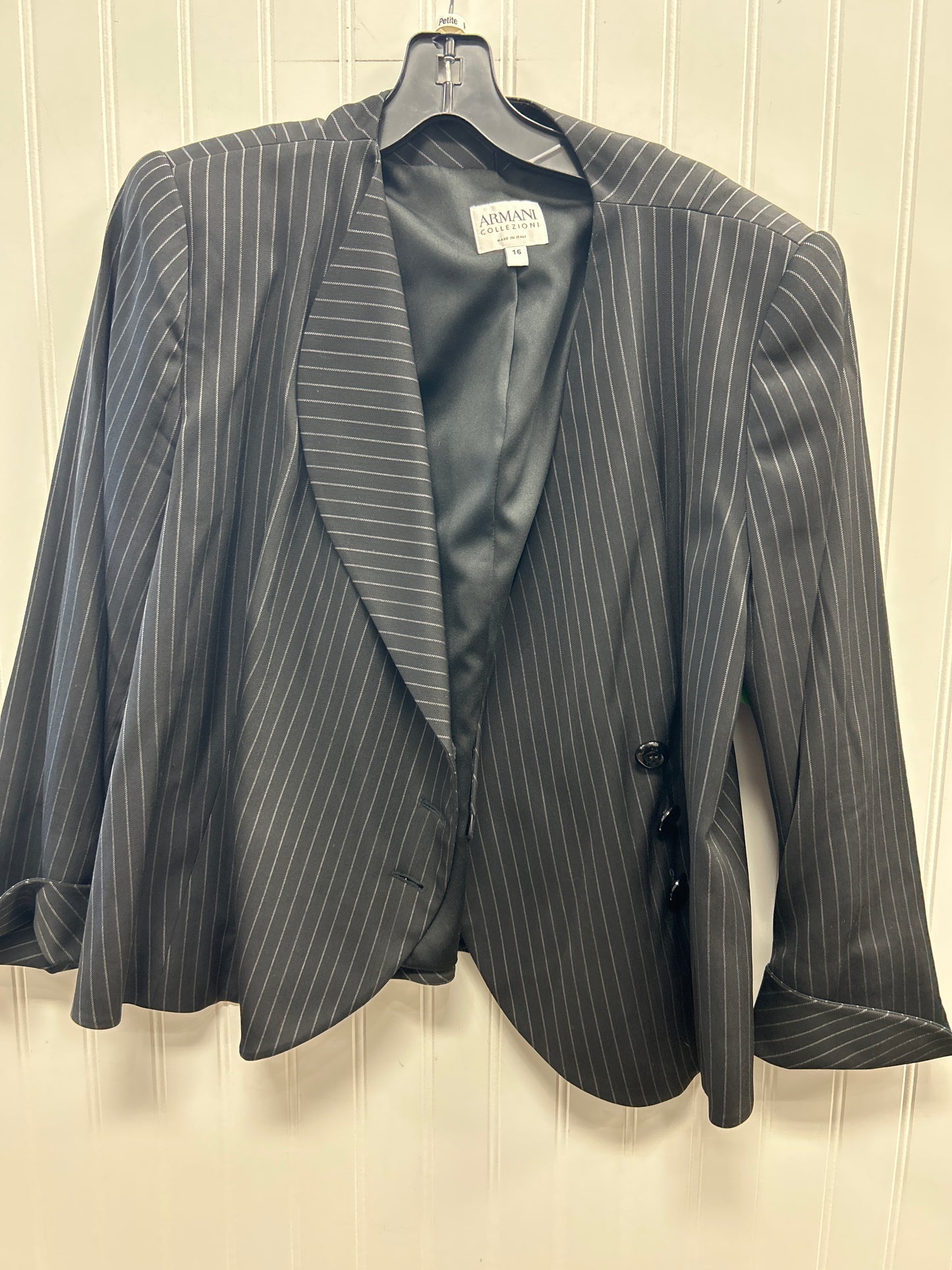 Blazer By Armani Collezoni In Black, Size:16