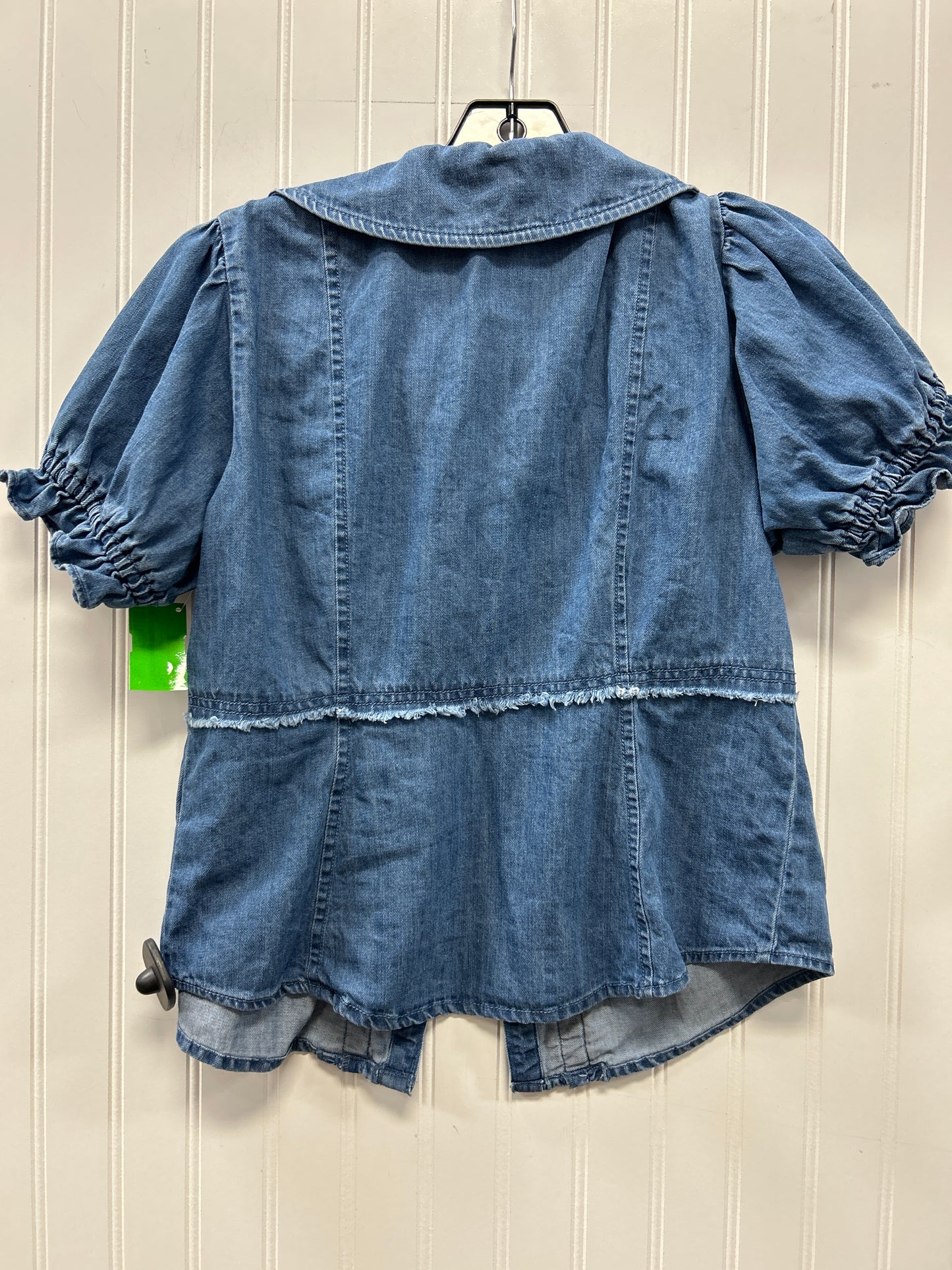 Blouse Ss By Pilcro In Blue Denim, Size:S