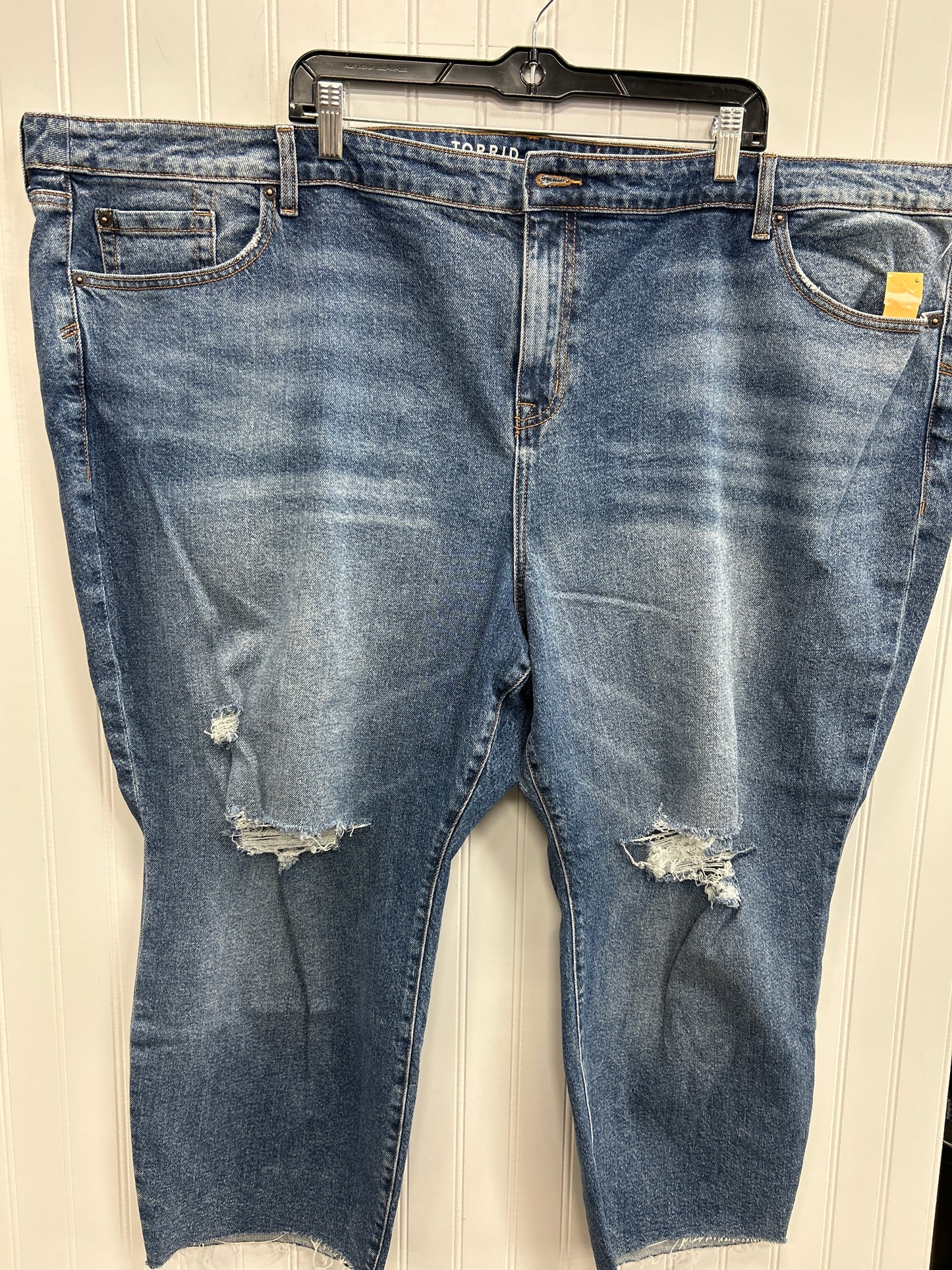 Jeans Boyfriend By Torrid In Blue Denim, Size:28