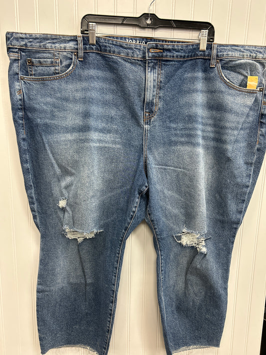 Jeans Boyfriend By Torrid In Blue Denim, Size:28