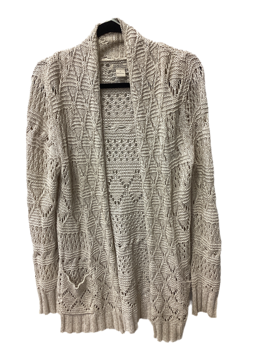 Sweater Cardigan By Lucky Brand In Tan, Size:L