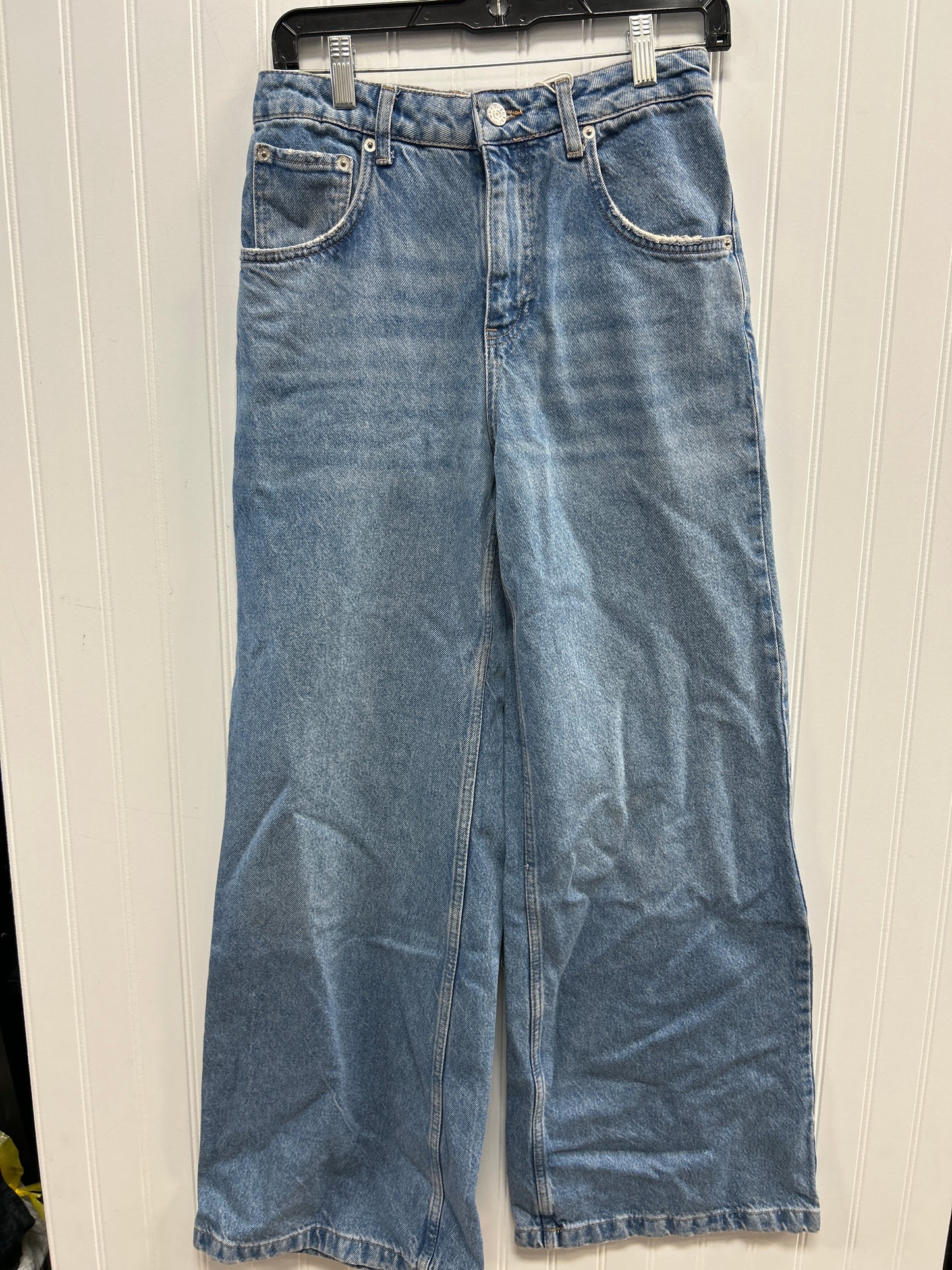 Jeans Wide Leg By Mng In Blue Denim, Size:4