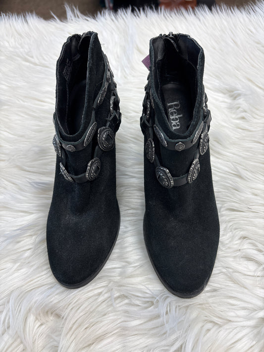 Boots Ankle Heels By Reba In Black, Size:7.5