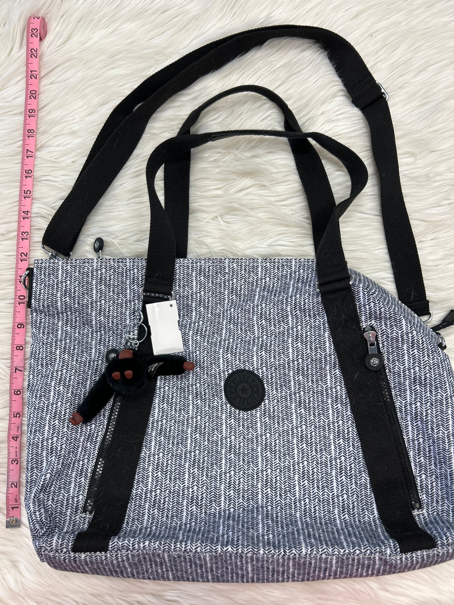 Tote By Kipling In Black & White, Size:Medium