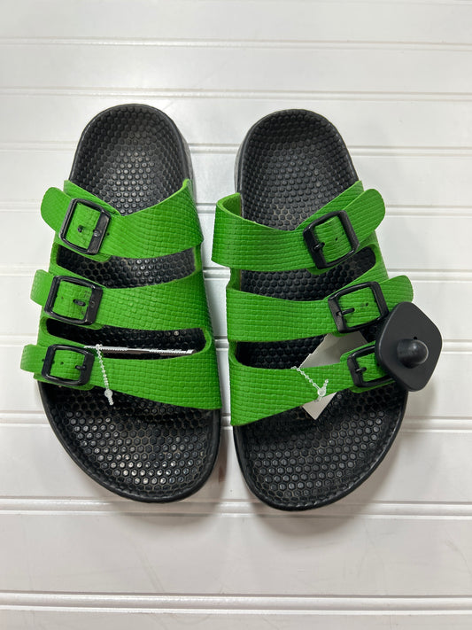 Sandals Flats By Birkenstock In Green & Grey, Size:7.5