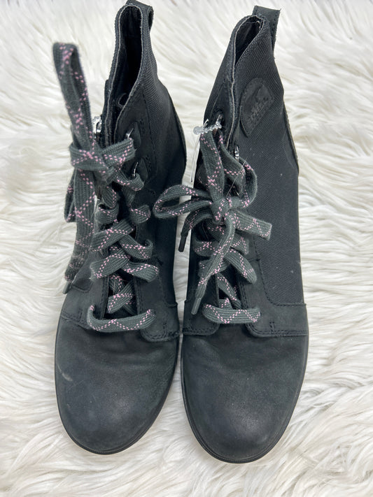 Boots Ankle Flats By Sorel In Black, Size:9