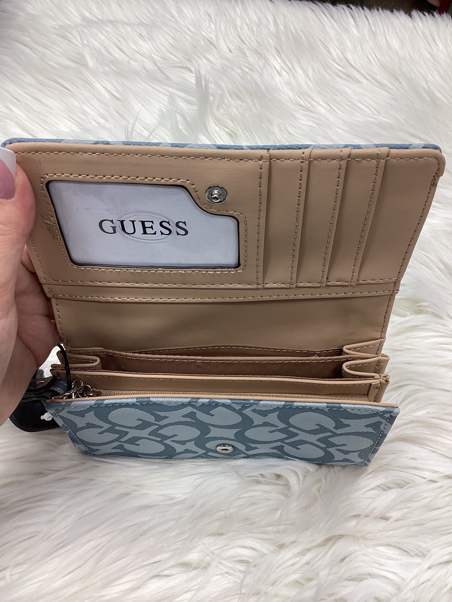 Wallet By Guess In Blue, Size:Large
