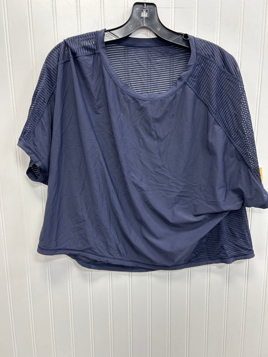 Athletic Top Ss By Lululemon In Navy, Size:L