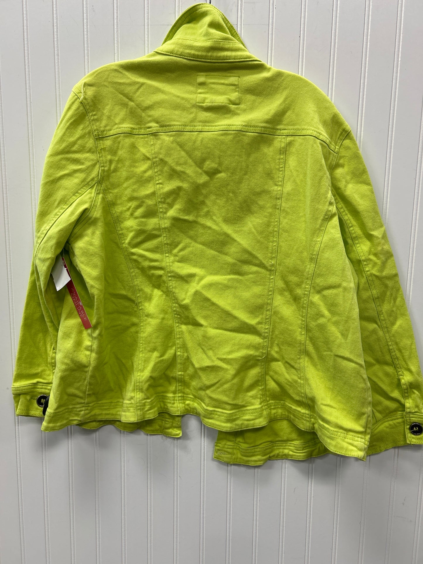Jacket Denim By Live A Little In Green Denim, Size:1X
