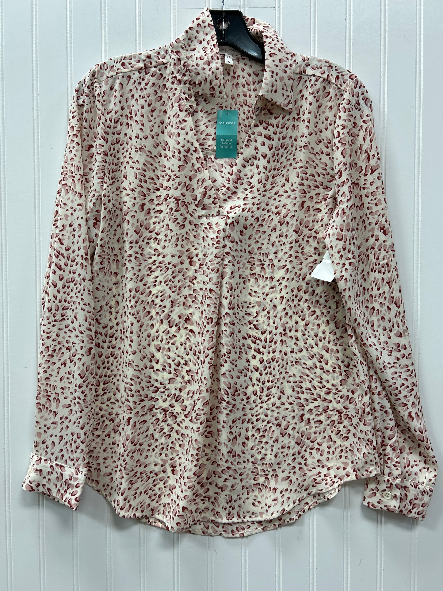 Blouse Ls By Maurices In Red & White, Size:S