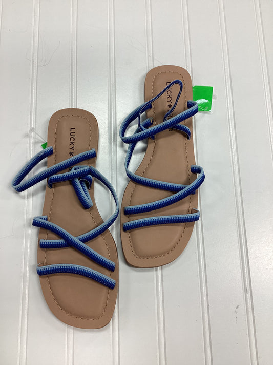 Sandals Flats By Lucky Brand In Blue, Size:7.5 NEW