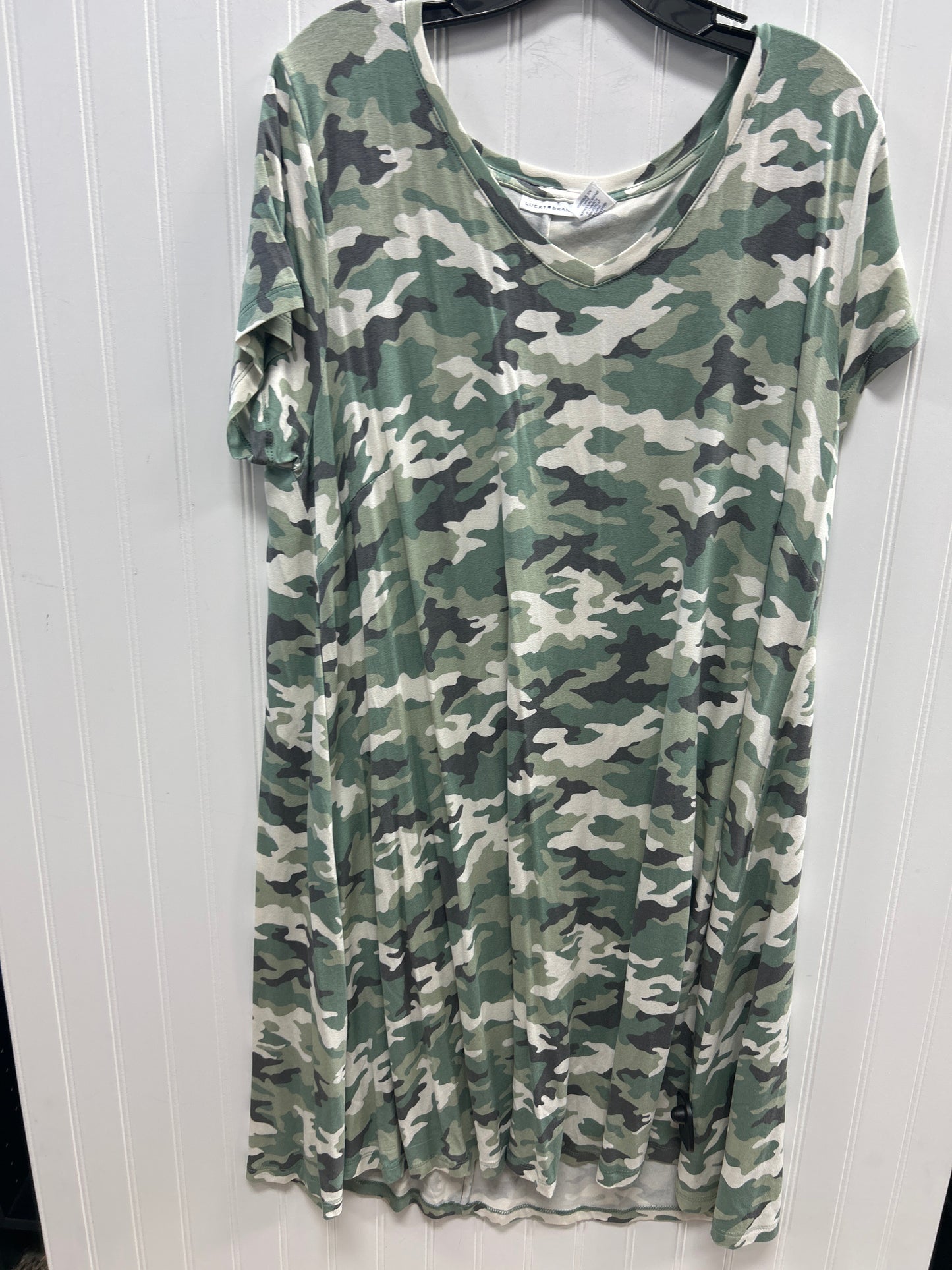 Dress Casual Midi By Lucky Brand In Camouflage Print, Size:2X