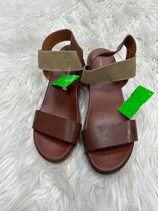 Sandals Heels Wedge By Maurices In Brown, Size:7