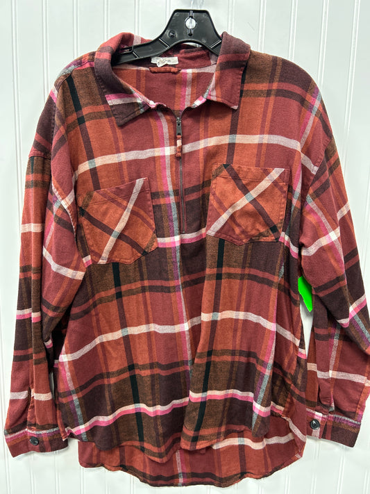 Blouse Ls By Maurices In Red, Size:Xl