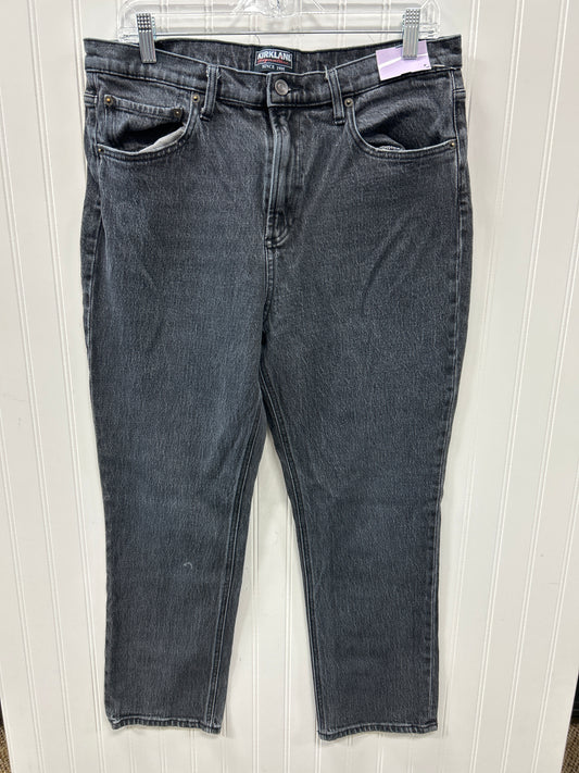 Jeans Straight By Kirkland In Black Denim, Size:12
