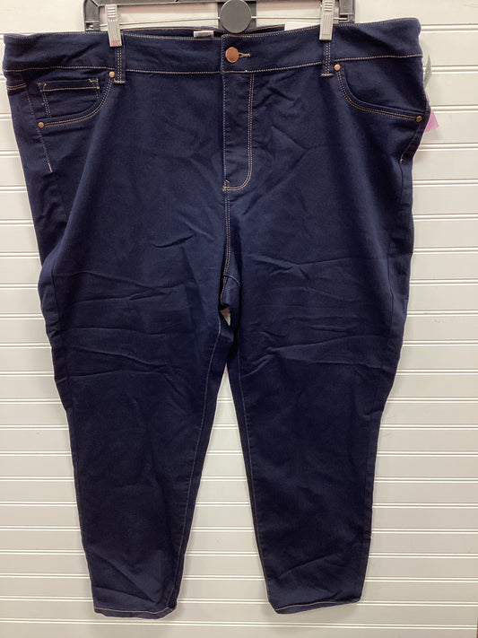 Jeans Skinny By Workshop In Blue Denim, Size:22