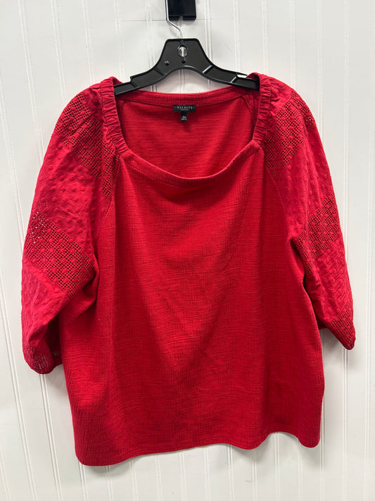 Top Ls By Talbots In Red, Size:3X